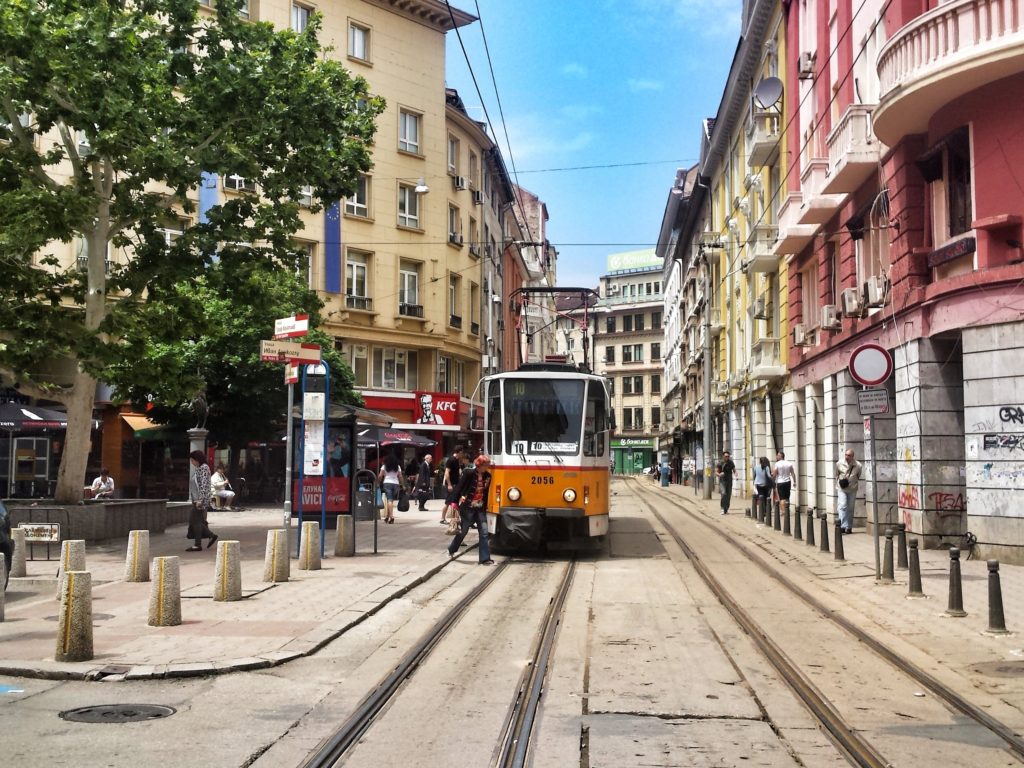 sofia bulgaria eastern europe city street scene