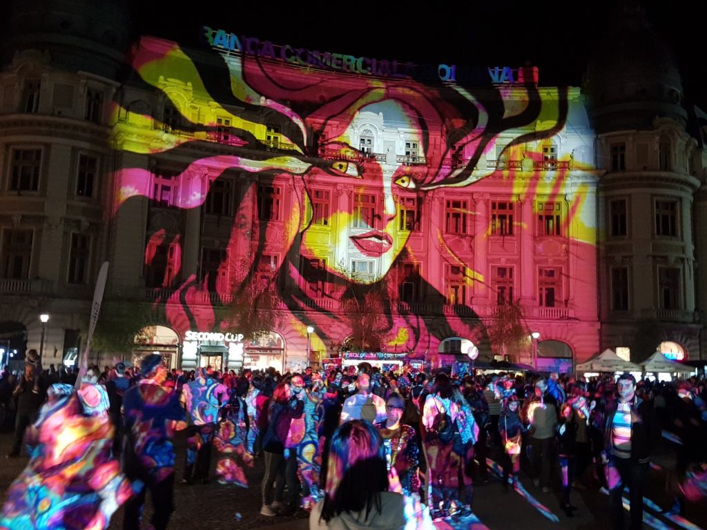 romania bucharest spotlight festival lightshow 