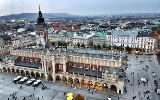 poland krakow main square visegrad central europe