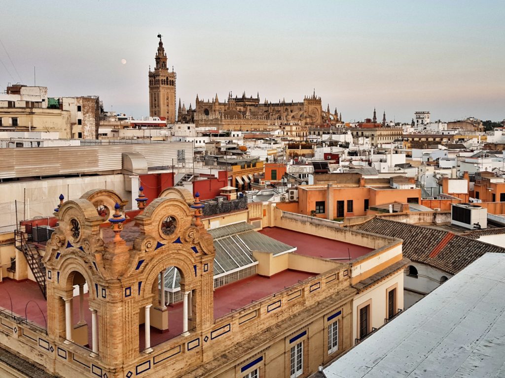 spain seville rooftop bar skyline hotel inglaterra