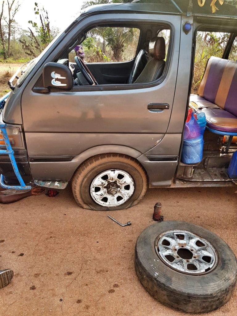 conakry to freetown flat tire