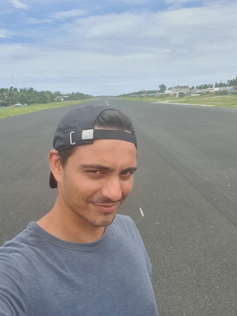tuvalu runway selfie