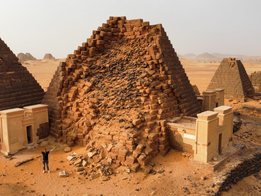 pyramids of meroe drone shot