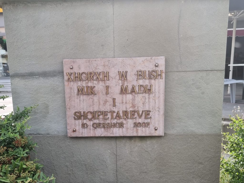george w bush statue albania
