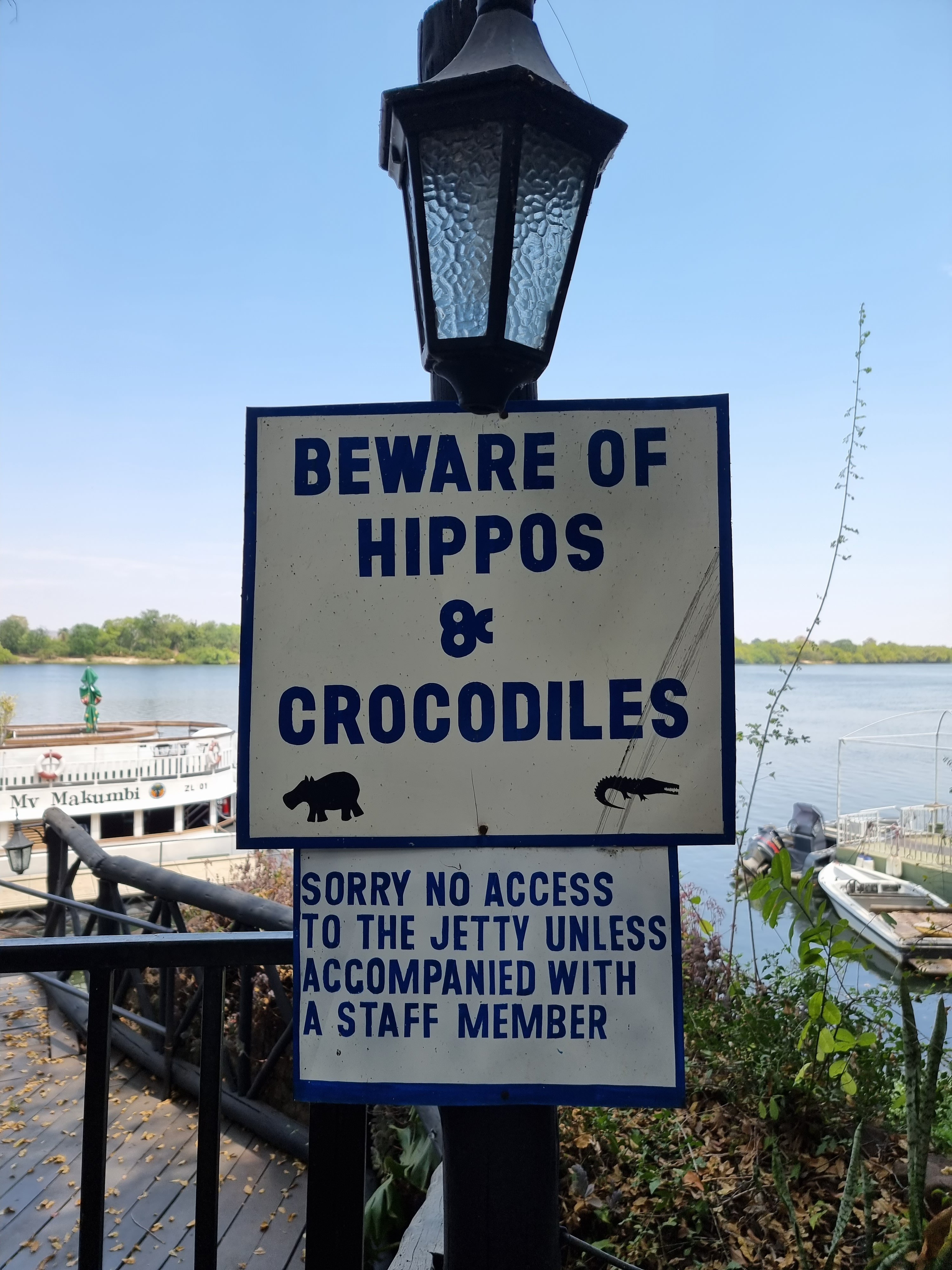 beware of hippos crocodiles livingstone