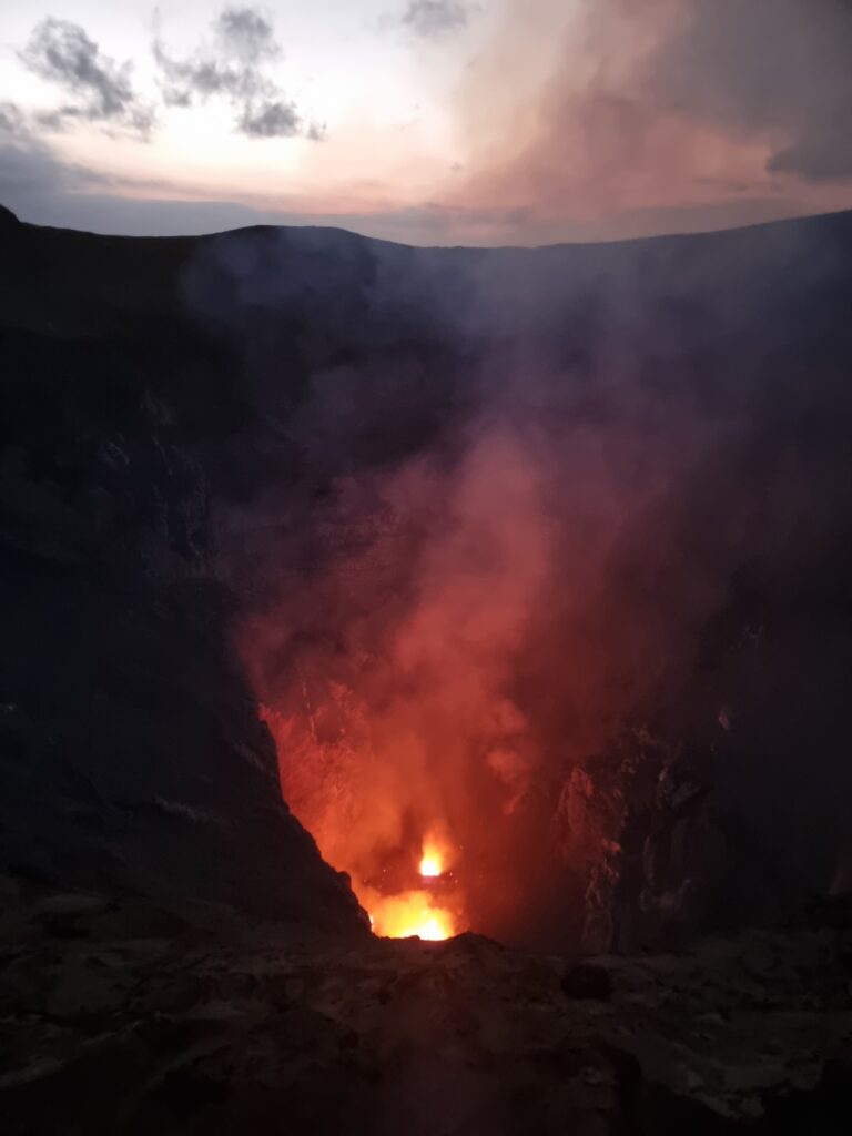 mount yasur after sunset