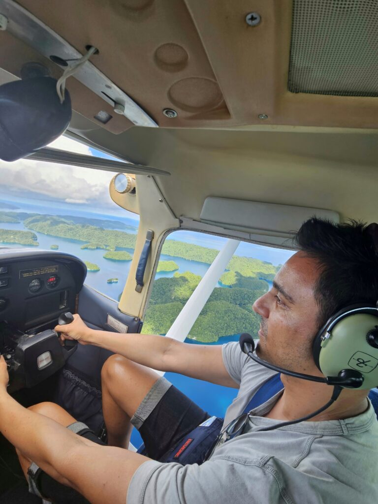 flying a plane in palau
