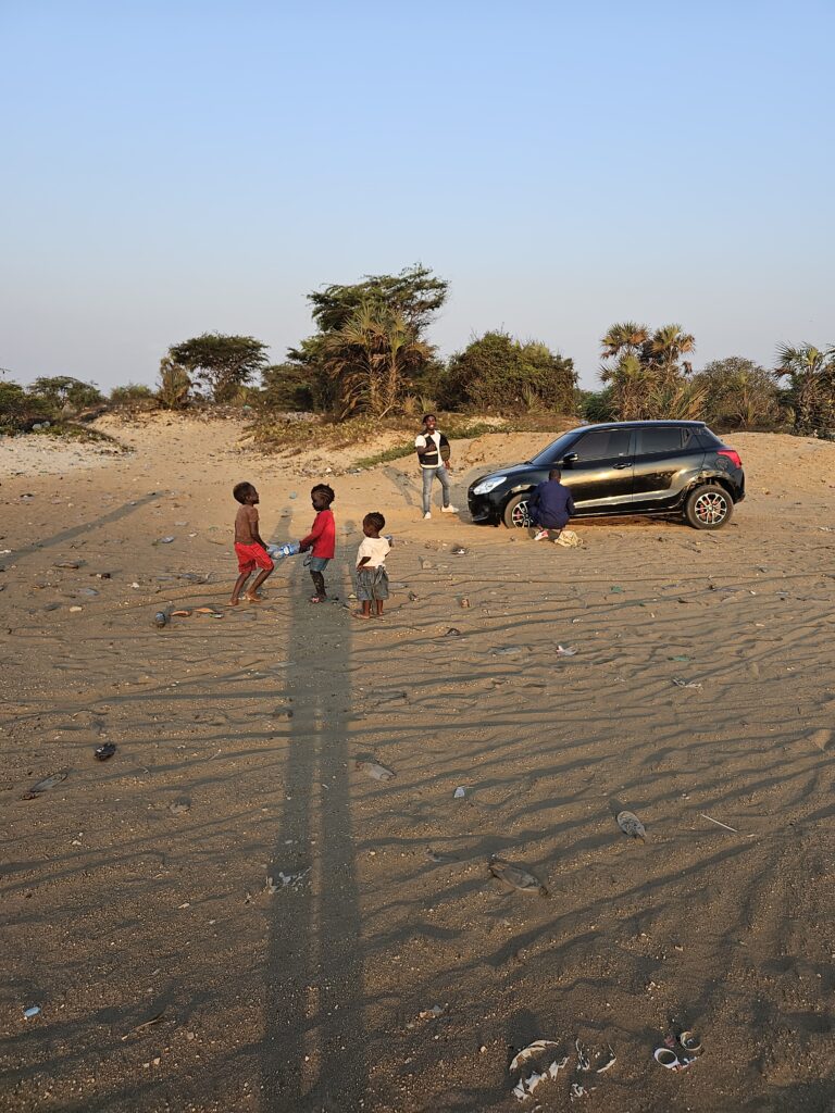 car stuck in sand angola