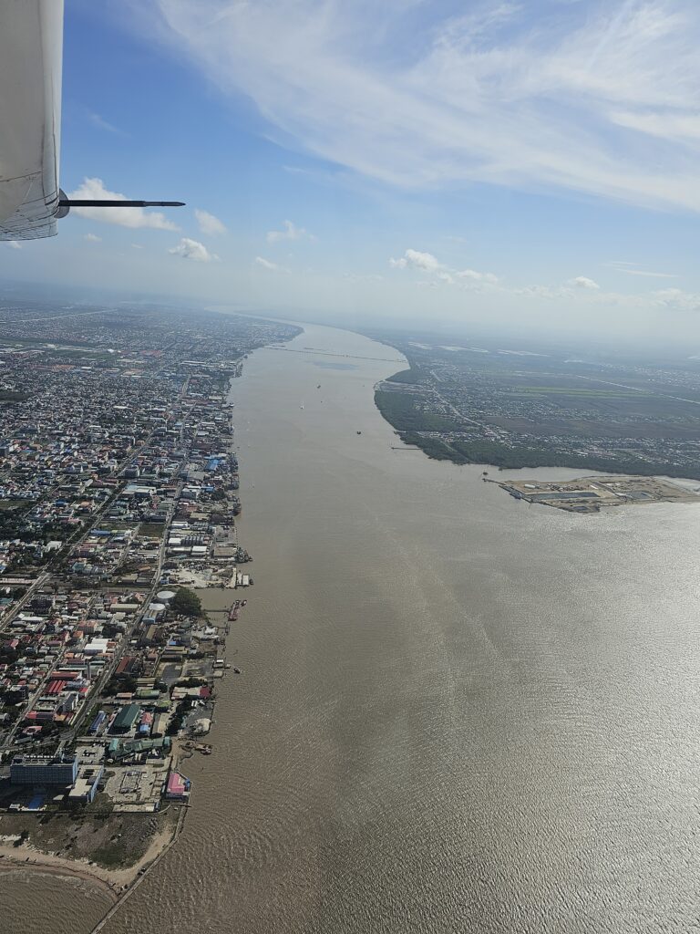 georgetown guyana from the plane